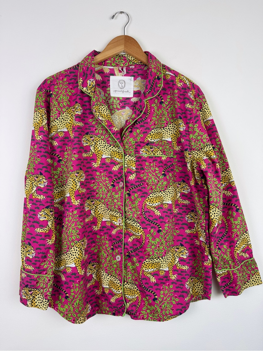 Printfresh Long Sleeve PJ Shirt in Pink Bagheera